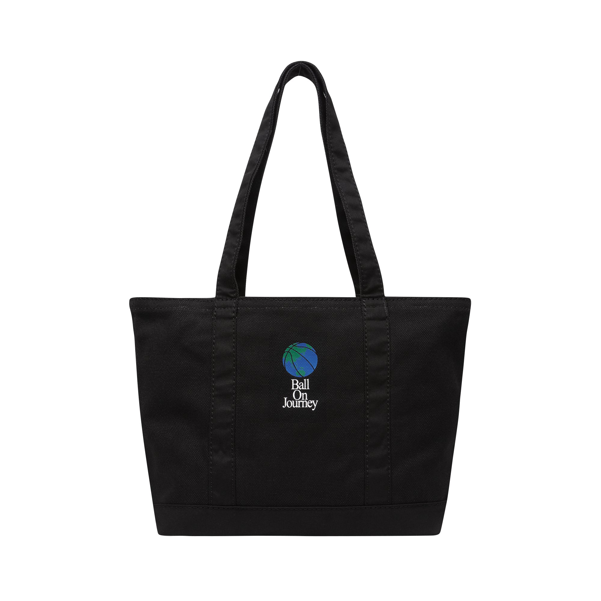 Ball On Journey Logo Canvas Tote Bag (black) M