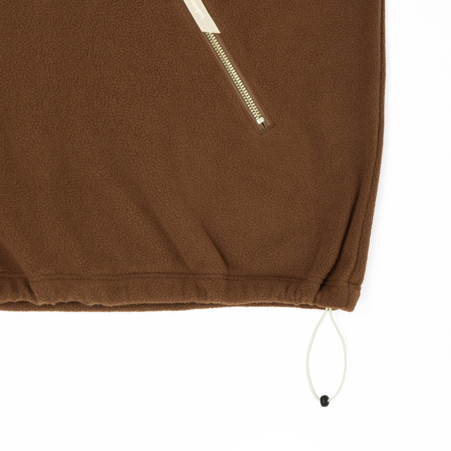 Ball Panel Logo Fleece Half Zip Pullover (brown)