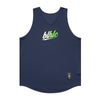 The Neighborhood Classic Tank Top (navy/white/lime green)