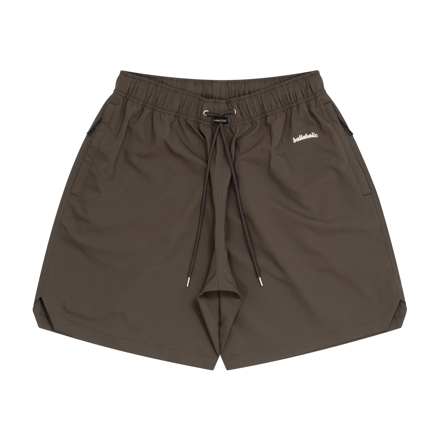 Logo Anywhere Zip Shorts (chocolate brown)