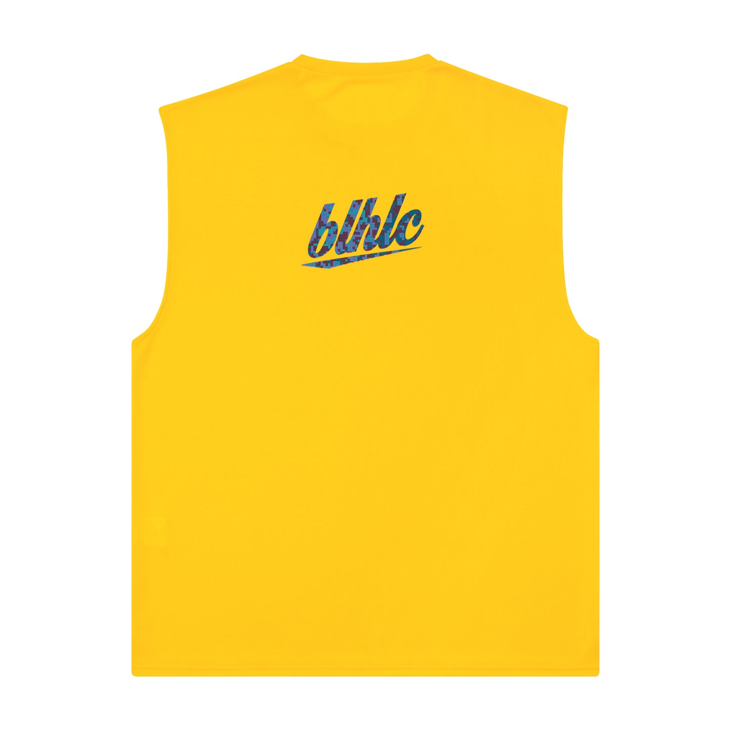 blhlc Back Print No Sleeve Tops (yellow/marine digital camo)