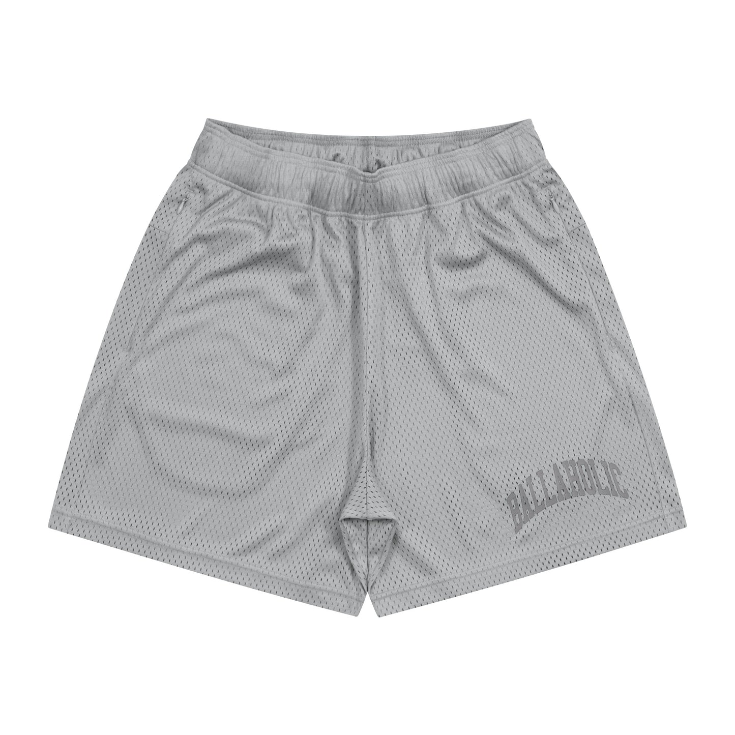 College Logo Mesh Zip Shorts (gray)