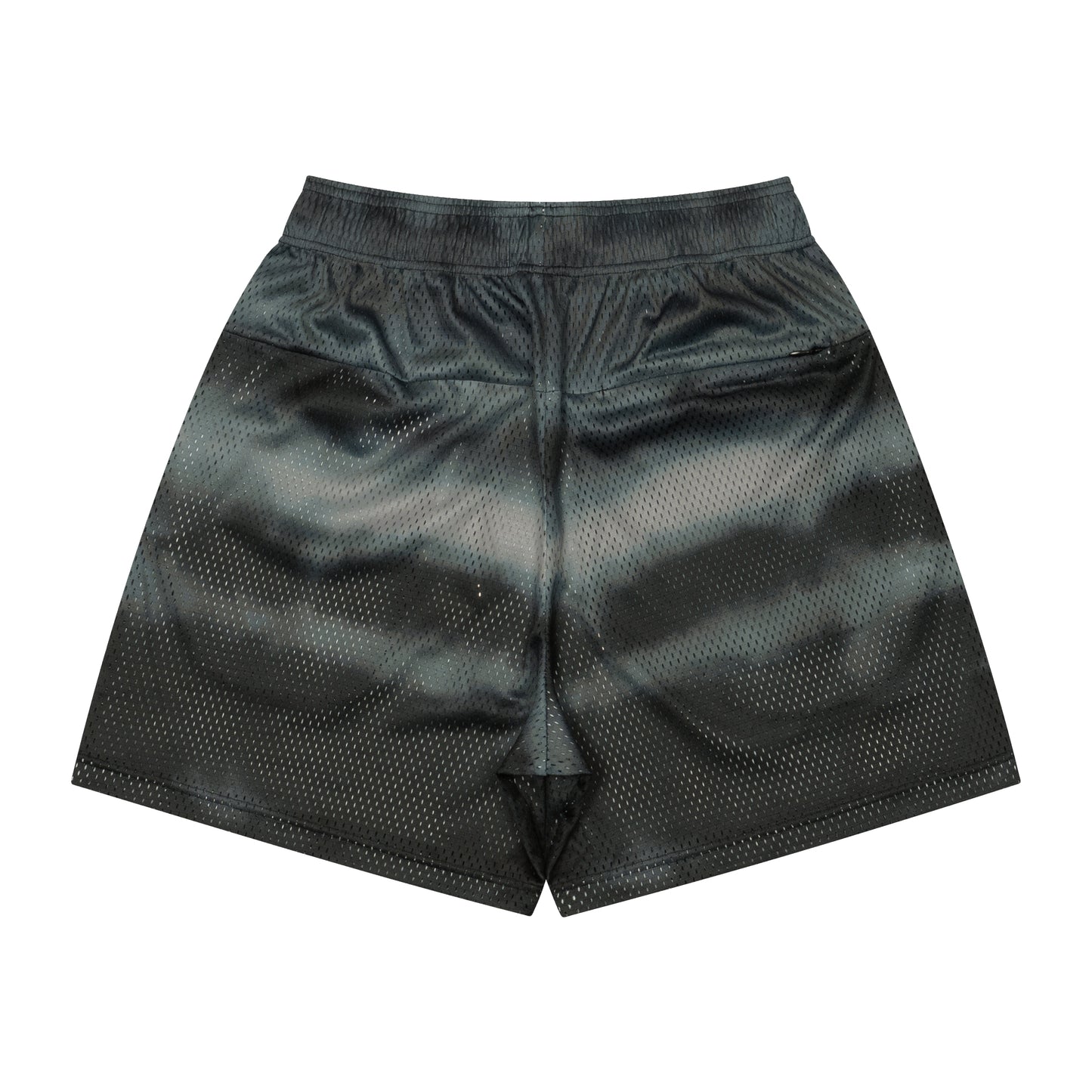 Tides Pattern Mesh Zip Shorts (black)