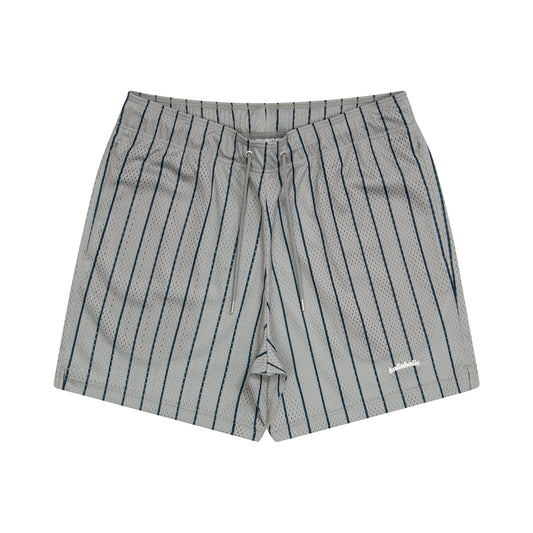 Stripe Mesh Zip Shorts (gray/navy)