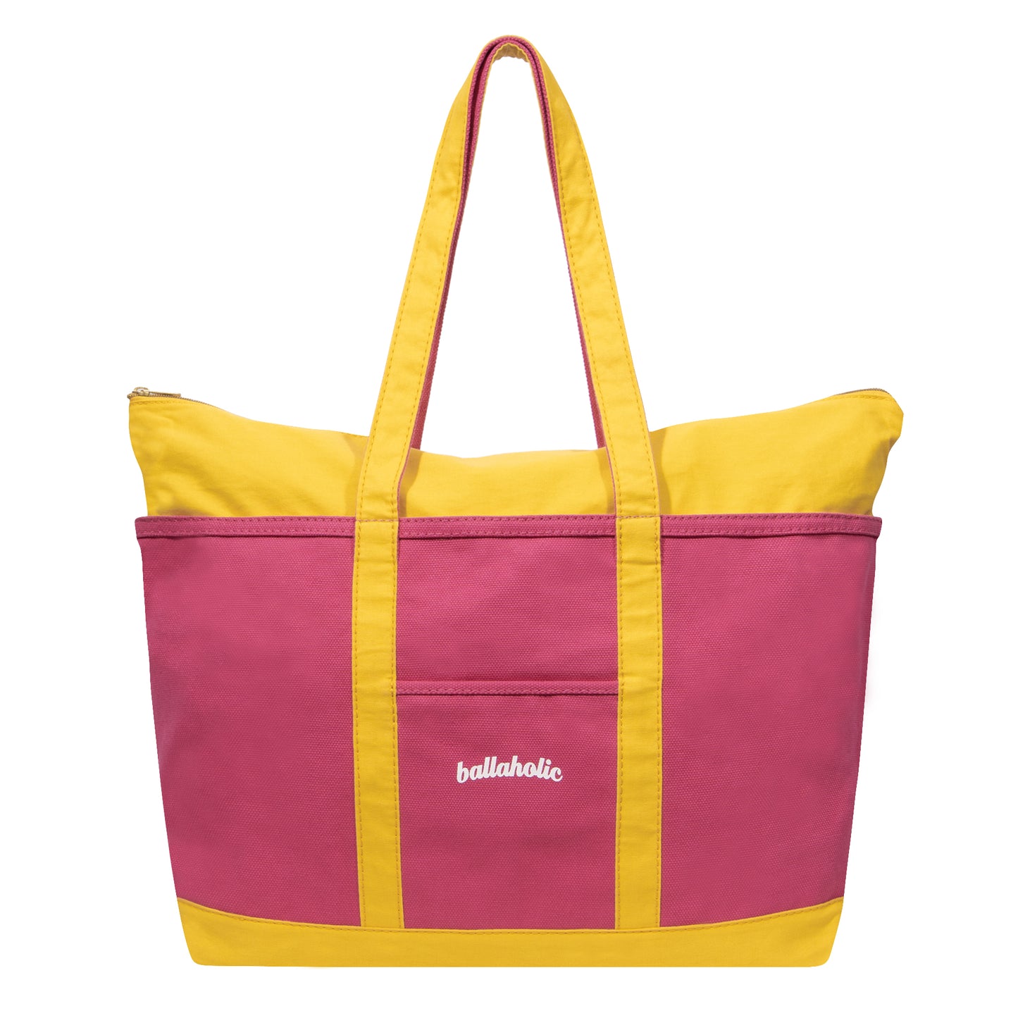 Playground Basketball Logo Canvas Tote Bag L (pink/yellow)