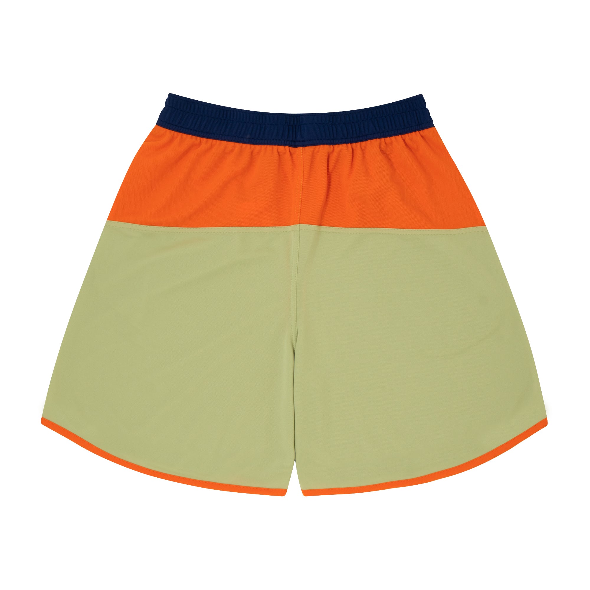Color Blocked Zip Shorts (sage green/orange/navy) – ballaholic