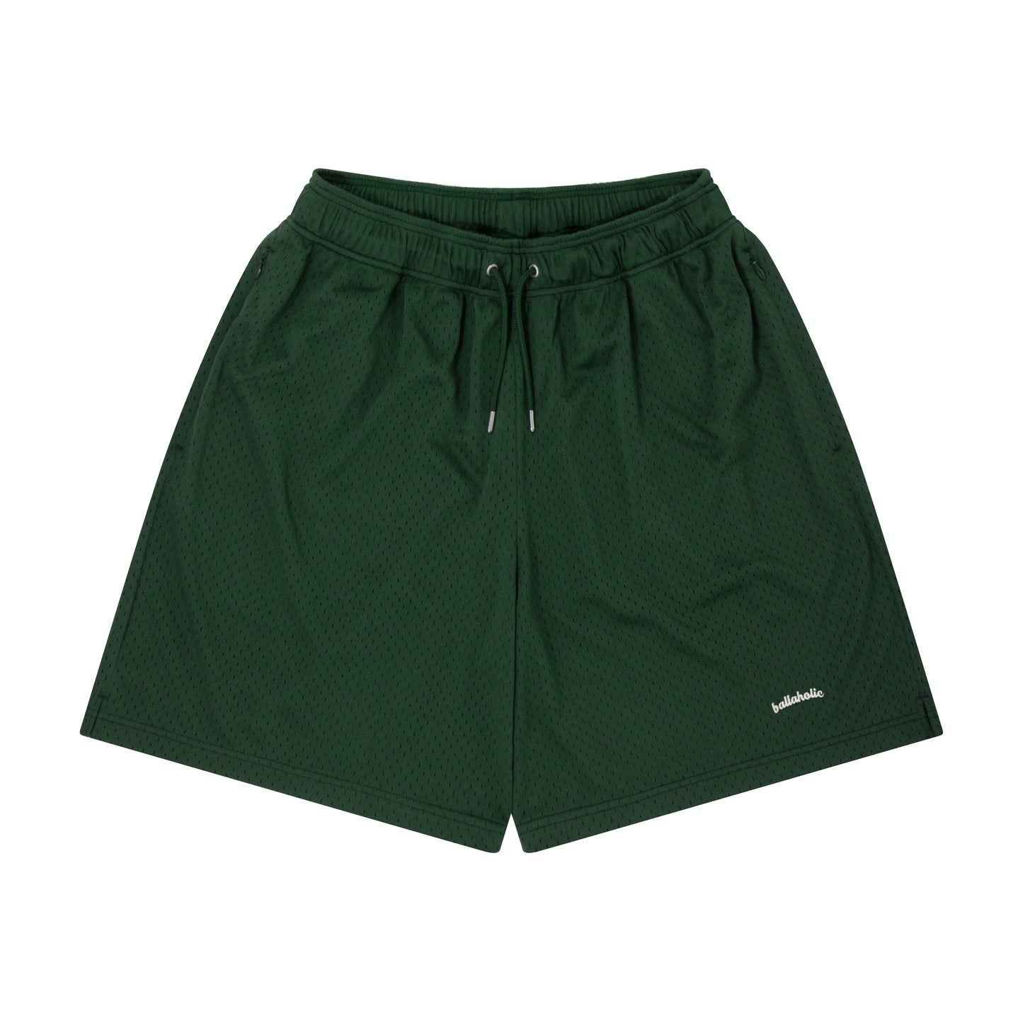 Logo Mesh Zip Shorts (dark green)
