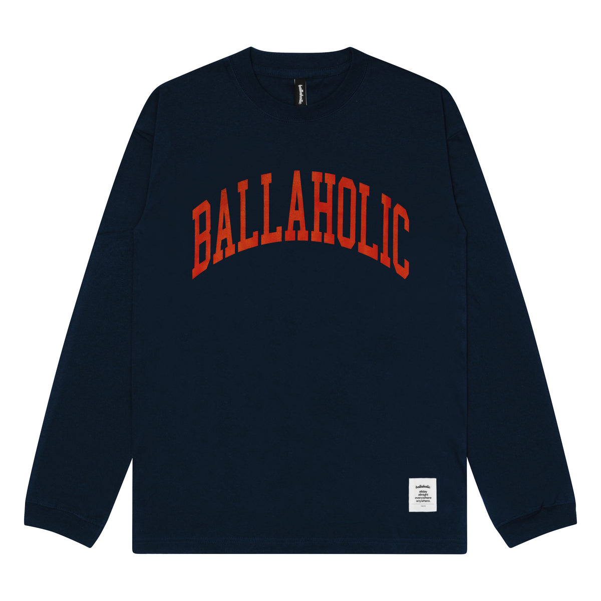 College Logo Long Tee (navy/red)