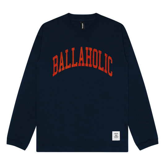 College Logo Long Tee (navy/red)