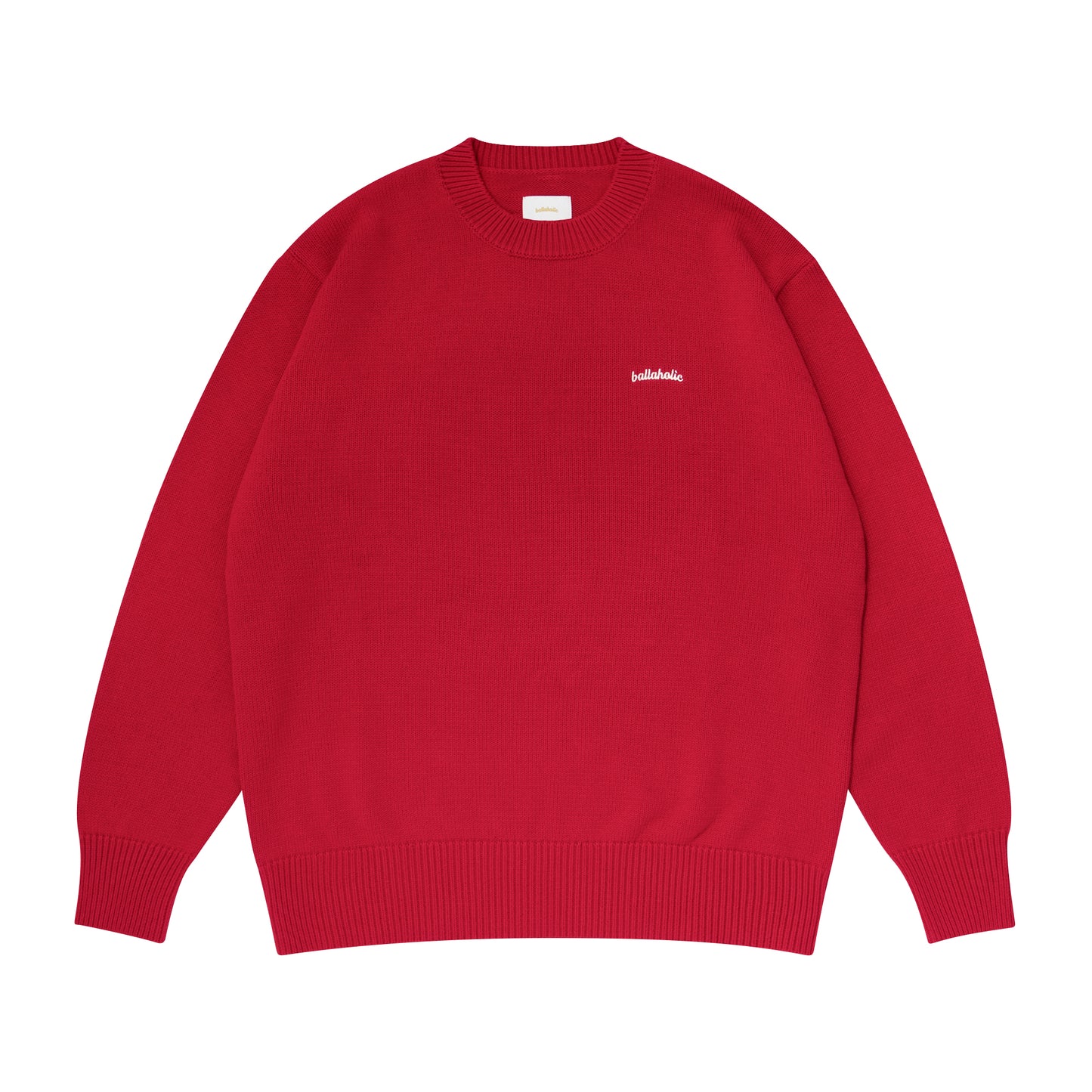 Logo Cotton Knit Sweater (red)