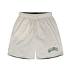 College Logo - STREETMOVE Mesh Zip Shorts (off white/dark green)