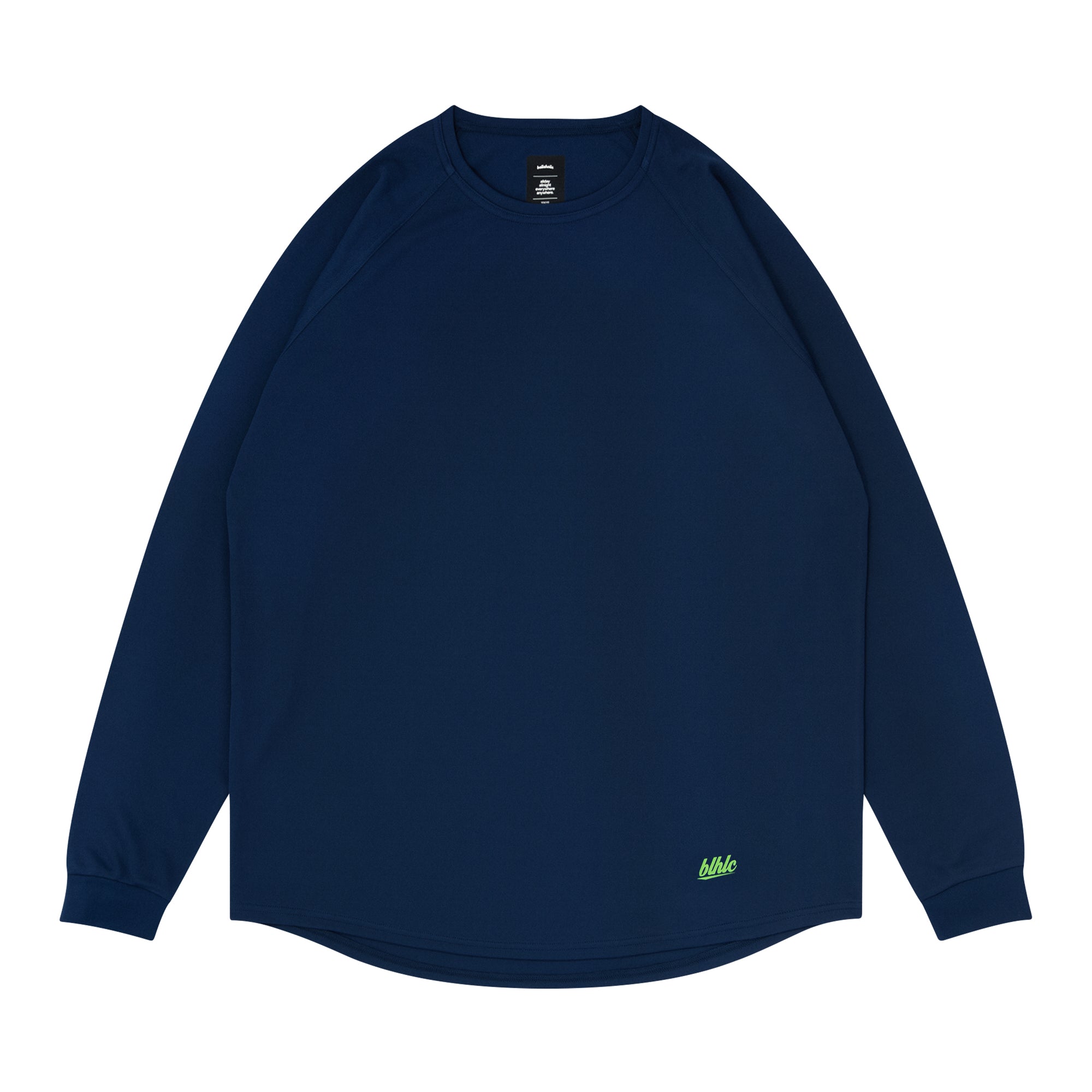 ballaholic×asics cool tee L navy blhlc Back Print Cool Long Tee (navy/fresh green mosaic