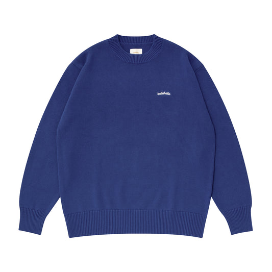 Logo Cotton Knit Sweater (blue)