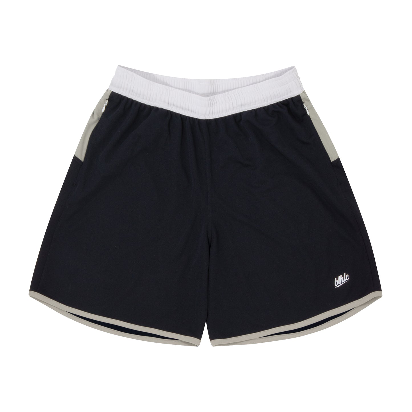Color Blocked Zip Shorts (night sky/gray/white)