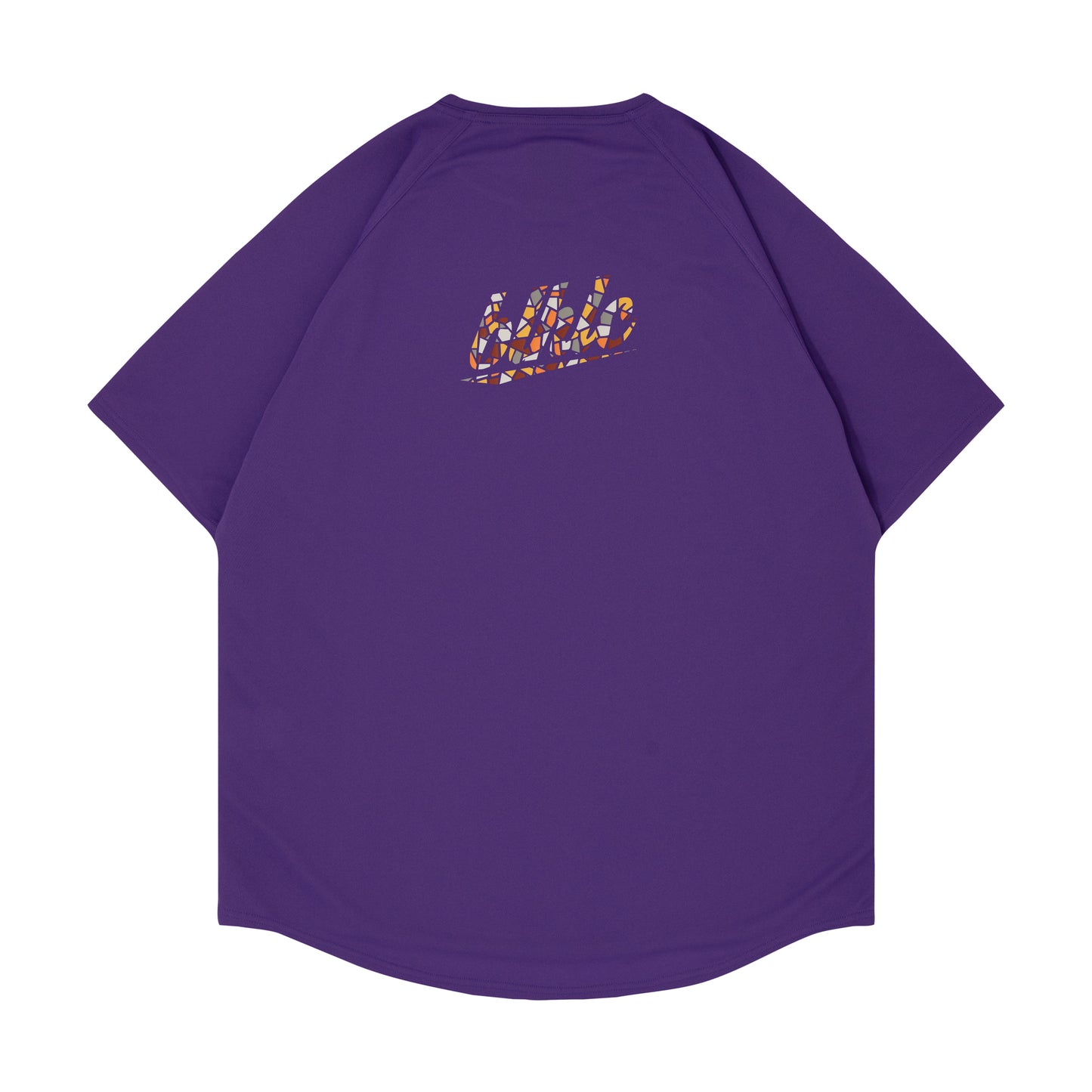 blhlc Back Print Cool Tee (purple/dry leaves mosaic)