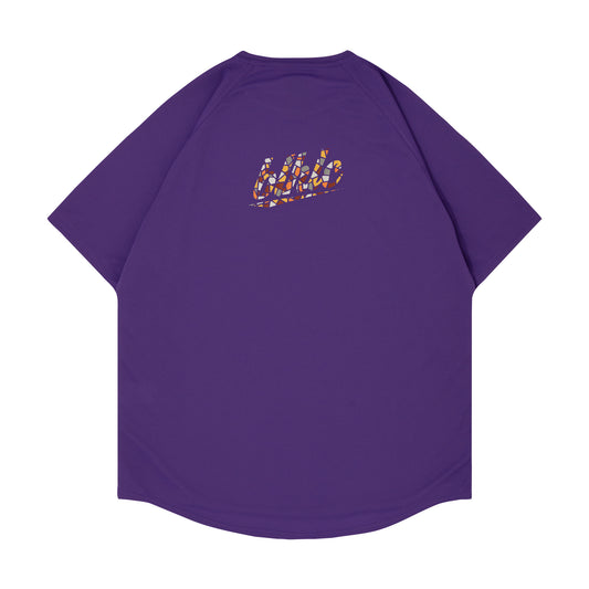 blhlc Back Print Cool Tee (purple/dry leaves mosaic)