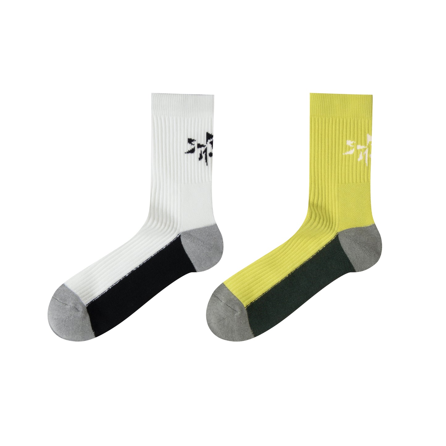 STREETMOVE 2-Pack Socks (white, lime green)