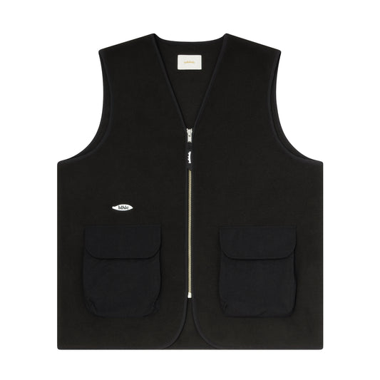 Ball Panel Logo Fleece Zip Vest (black)