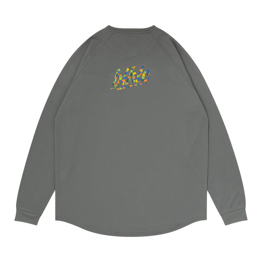 blhlc Back Print Cool Long Tee (charcoal gray/fresh green mosaic)