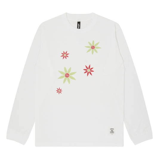 Ball Panel Flower Long Tee (white)
