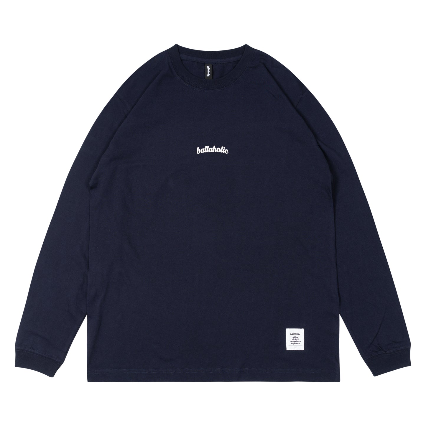 Small Logo Long Tee (navy/white)