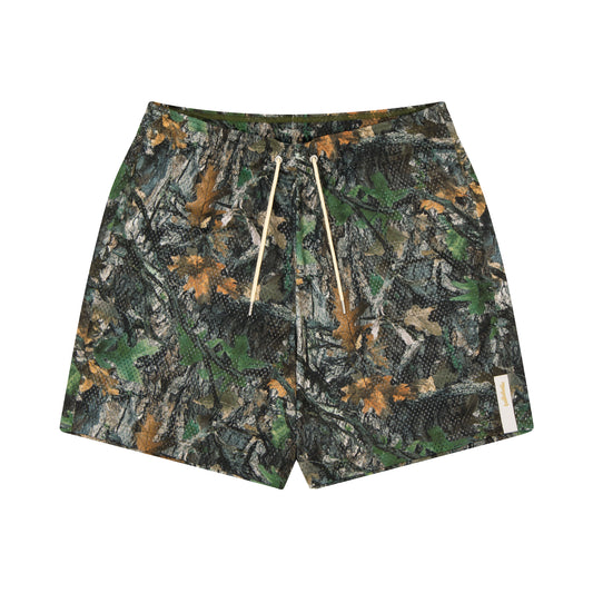 Tree Camo Mesh Zip Shorts (brown)