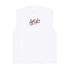 blhlc Back Print No Sleeve Tops (white/flower pink mosaic)