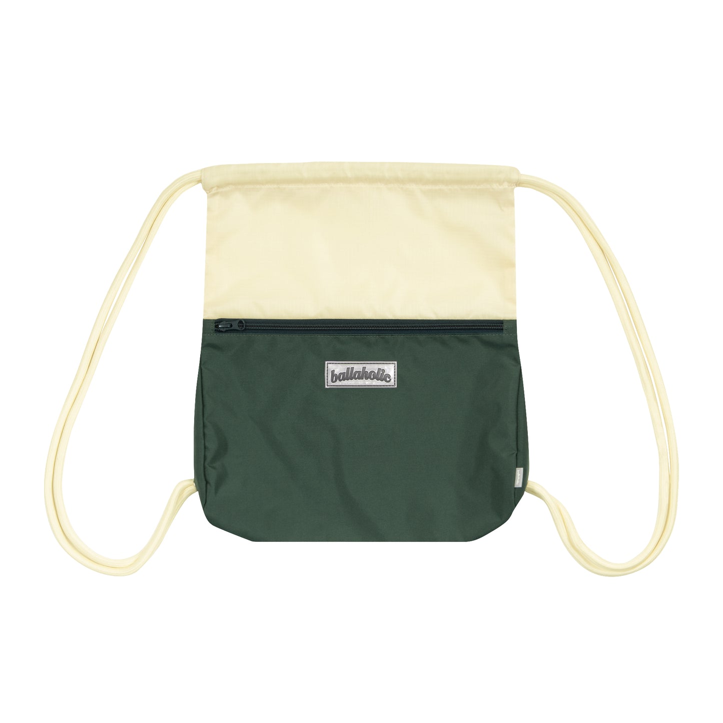 Logo Zip Pocket Gymsack (dark green/ivory)