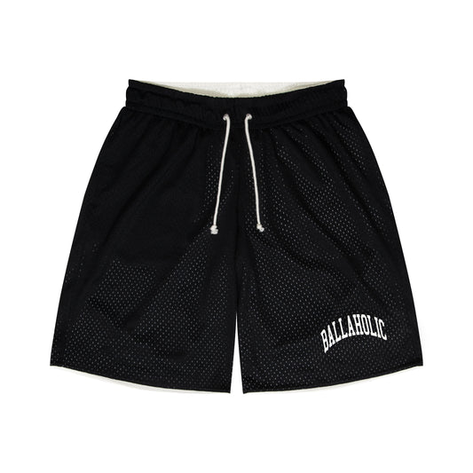 College Logo - STREETMOVE Mesh Zip Shorts (black/off white)