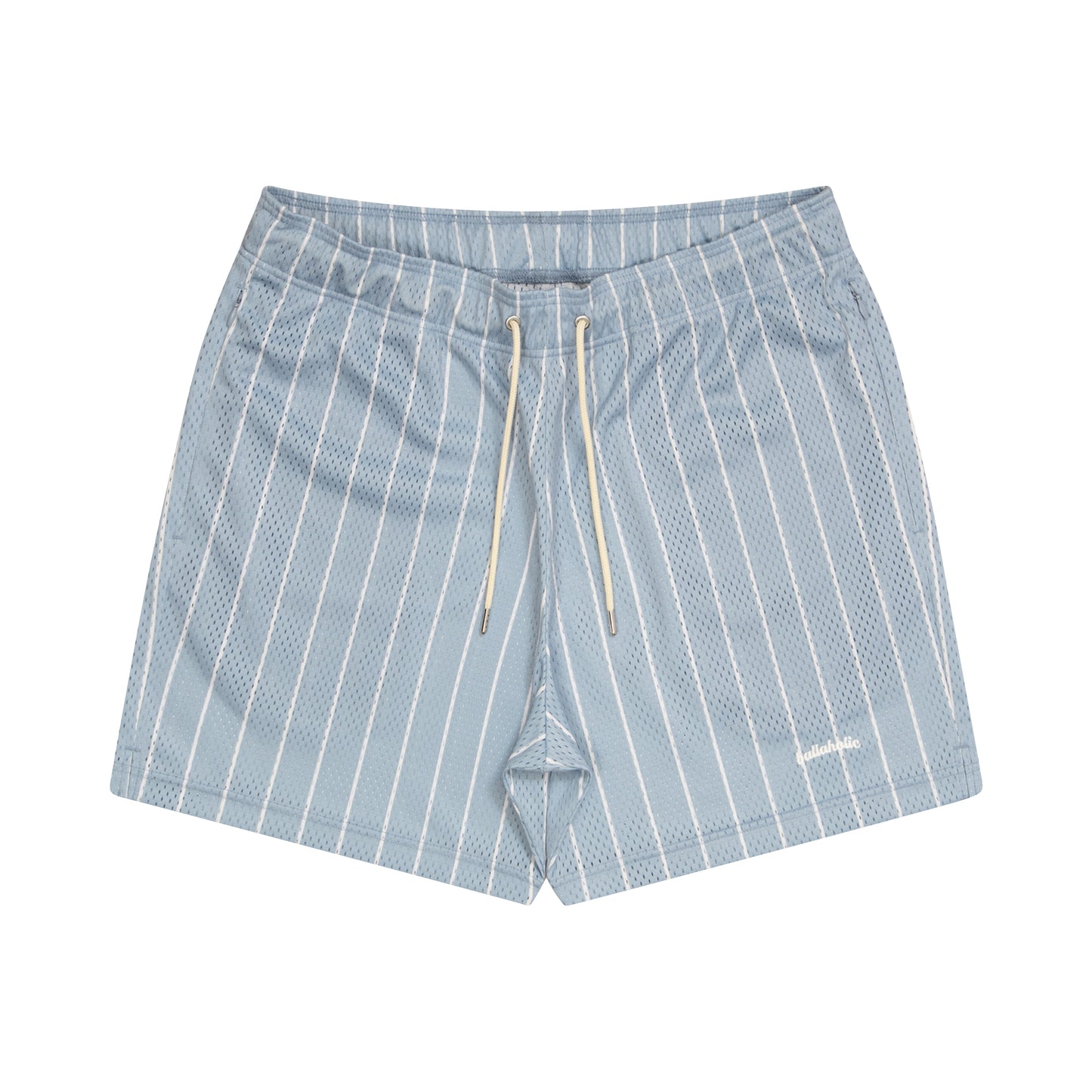 Stripe Mesh Zip Shorts (skyway/ivory)