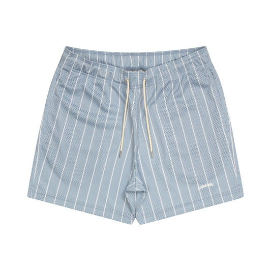 Stripe Mesh Zip Shorts (skyway/ivory)