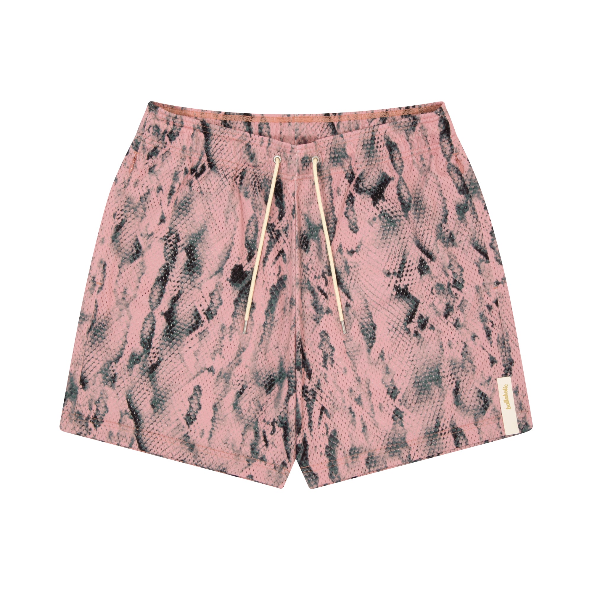 Snake Mesh Zip Shorts (pink) – ballaholic