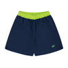 The Neighborhood Classic Zip Shorts (navy/lime green)