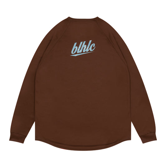 3D-Net blhlc Back Print Cool Long Tee (brown/mosaic blue/white)