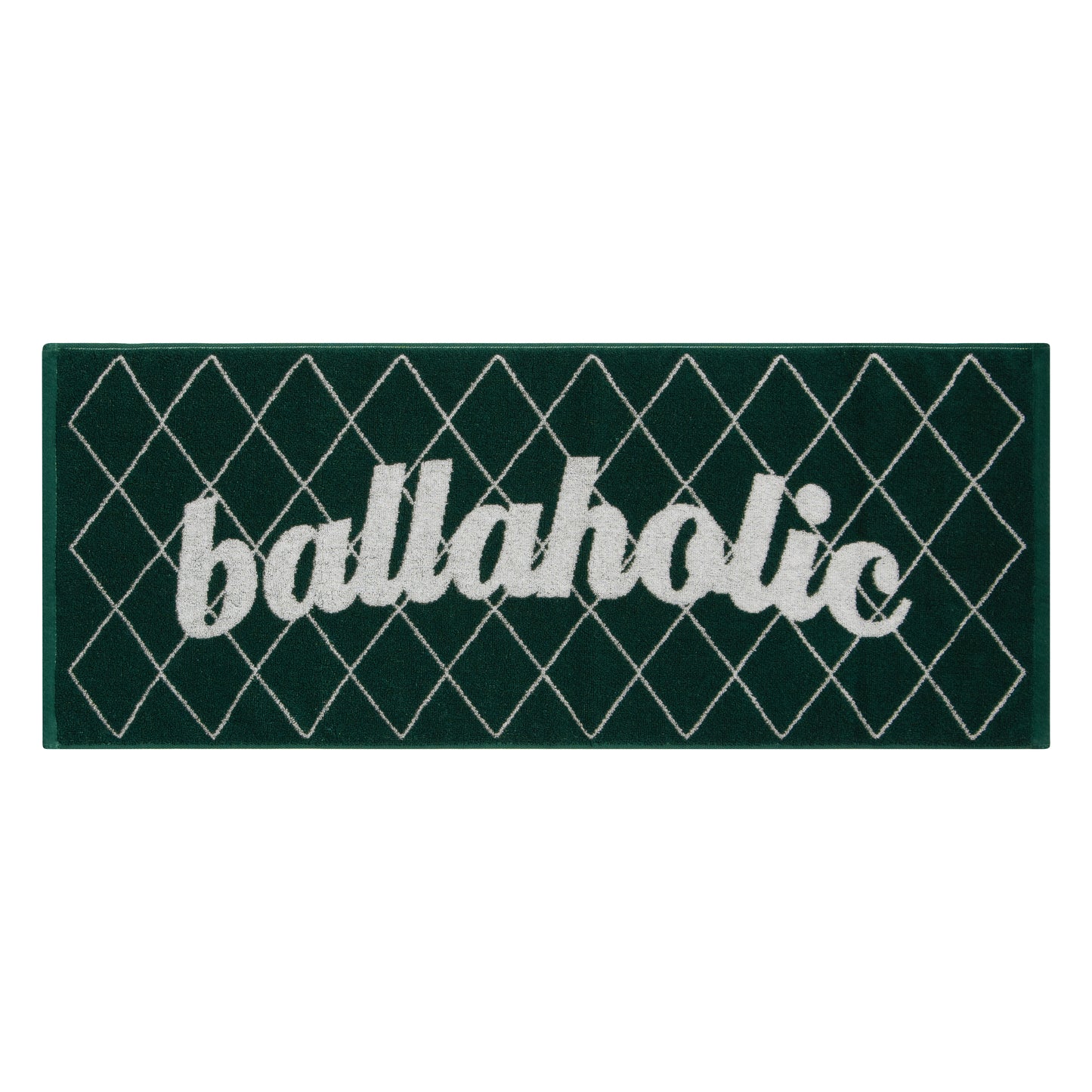 Net Pattern Logo Towel (dark green/white)
