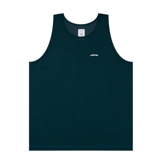 Knit Mesh Logo Tank Top (dark green)
