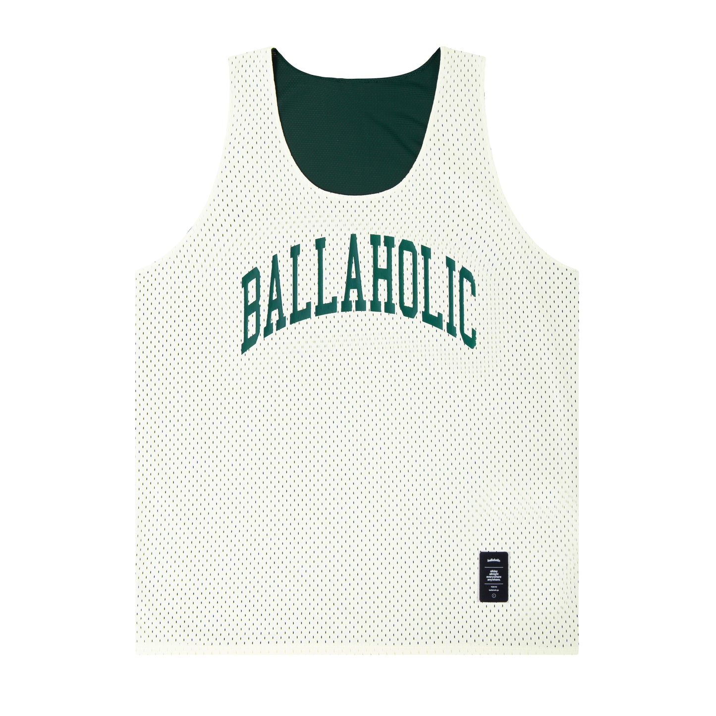 College Logo - STREETMOVE Mesh Reversible Tops (off white/dark green)
