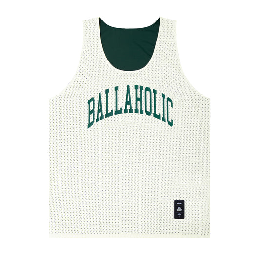 College Logo - STREETMOVE Mesh Reversible Tops (off white/dark green)