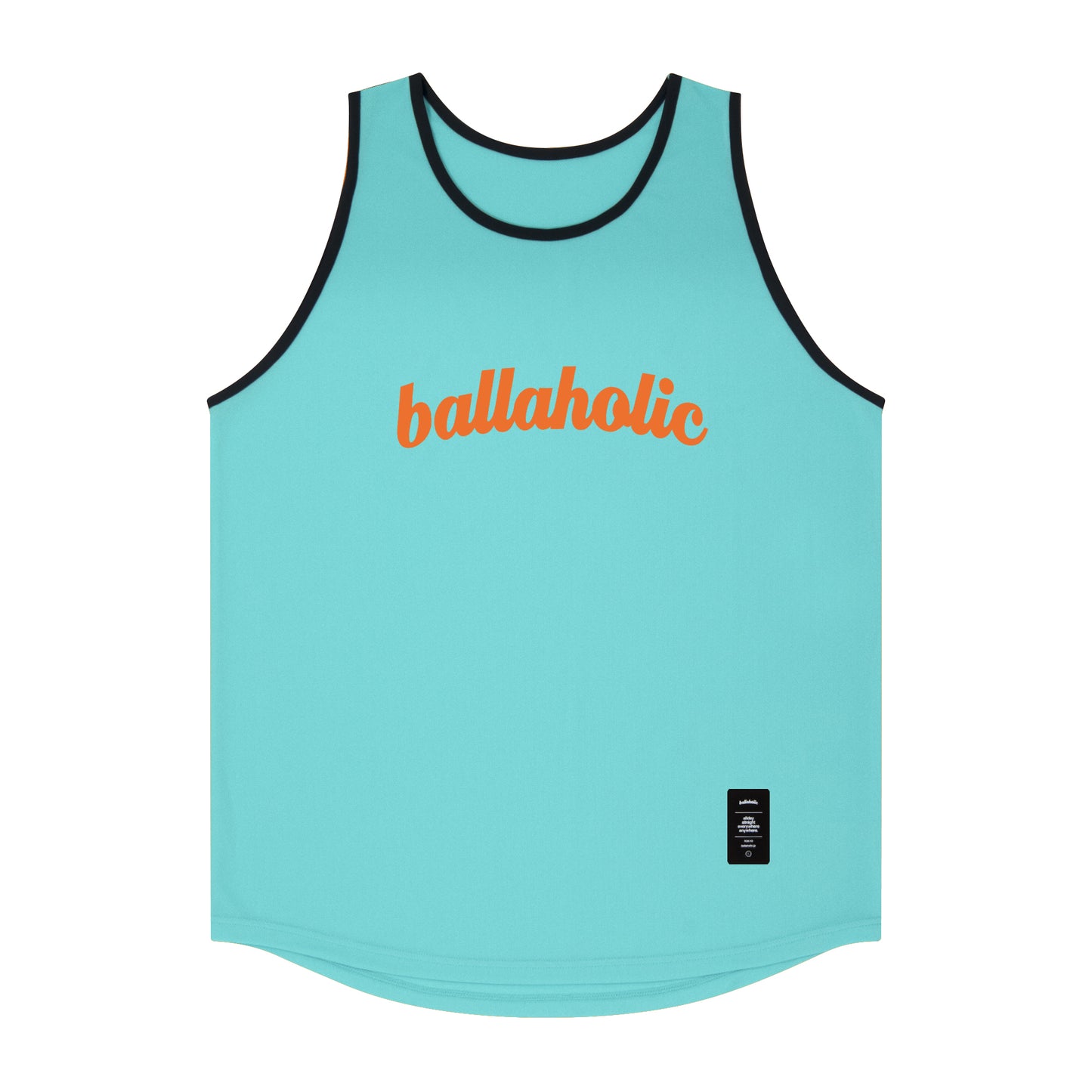 Color Blocked Logo Tank Top (aqua blue/black/orange)