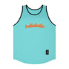 Color Blocked Logo Tank Top (aqua blue/black/orange)