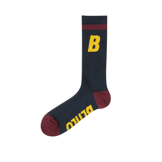 B Socks (navy/yellow/crimson)