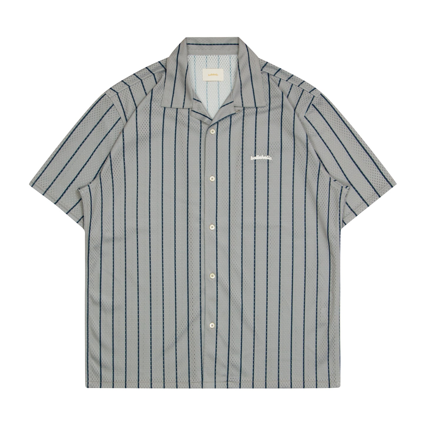 Stripe Mesh Shirt (gray/navy)