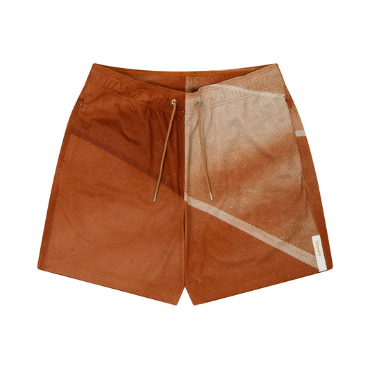 Courtline Zip Mesh Shorts (rust)