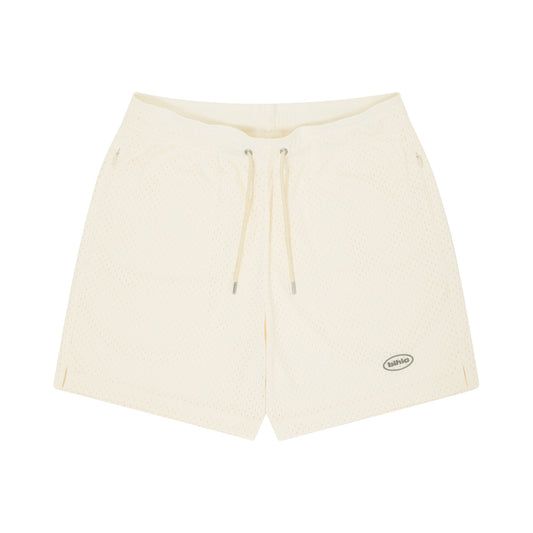 blhlc Oval Logo Mesh Zip Shorts (ivory)