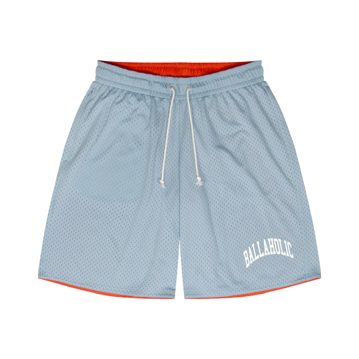 College Logo - STREETMOVE Mesh Zip Shorts (light blue/orange)