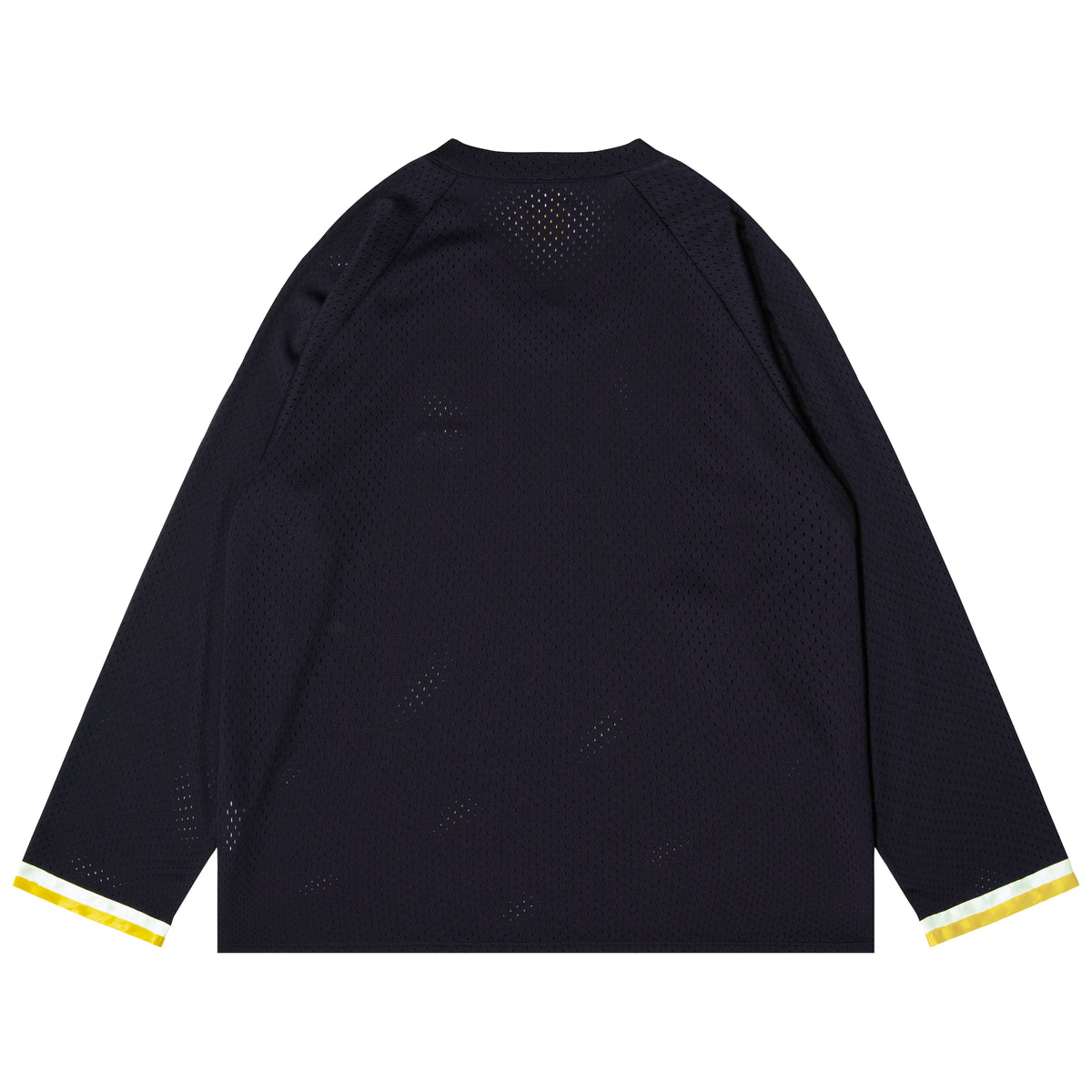 Tape V-neck Mesh Long Tee (navy)