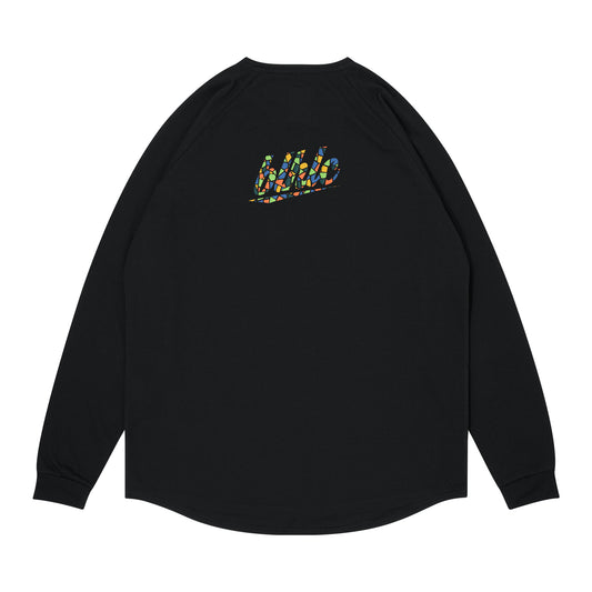 blhlc Back Print Cool Long Tee (black/fresh green mosaic)