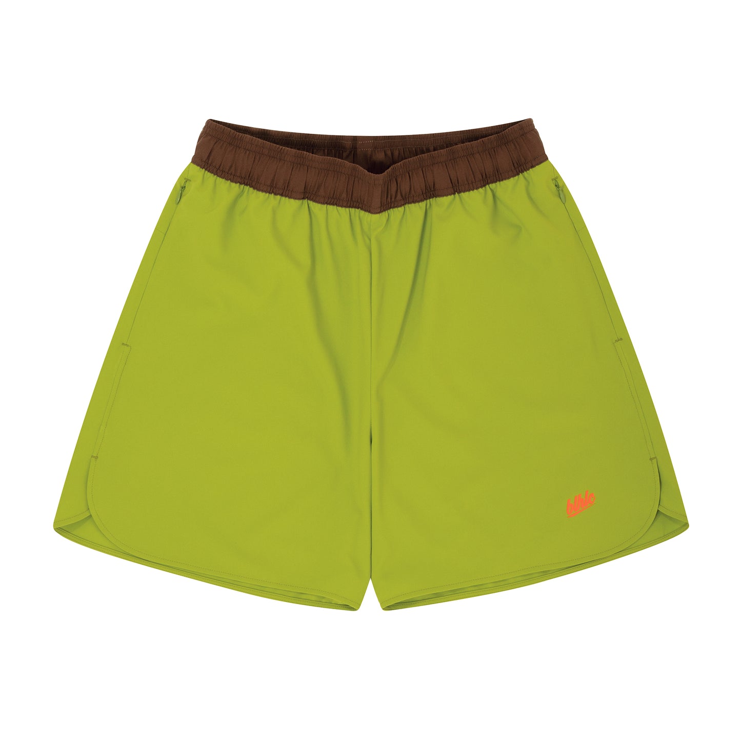 The Neighborhood Classic Zip Shorts (lime/brown)