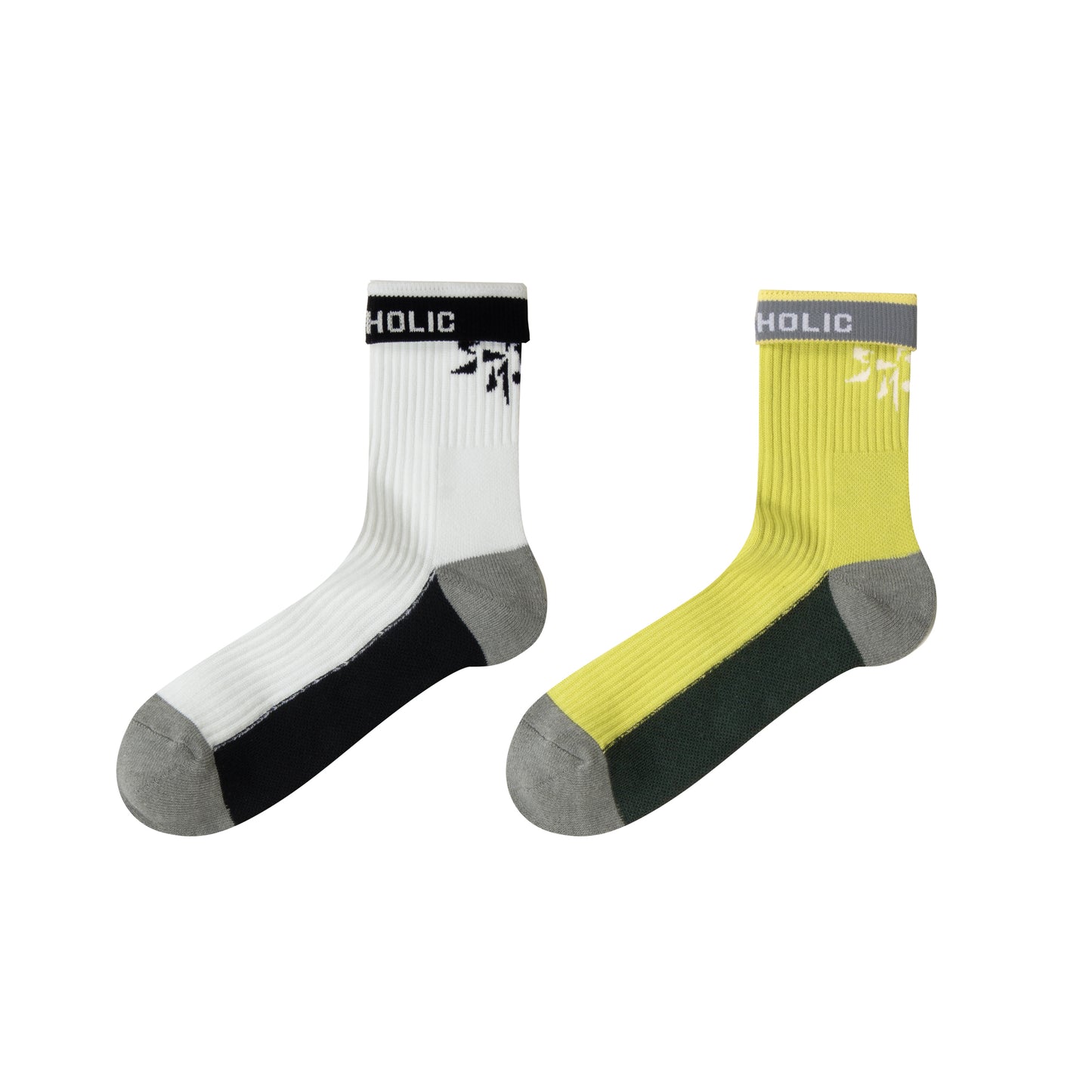 STREETMOVE 2-Pack Socks (white, lime green)