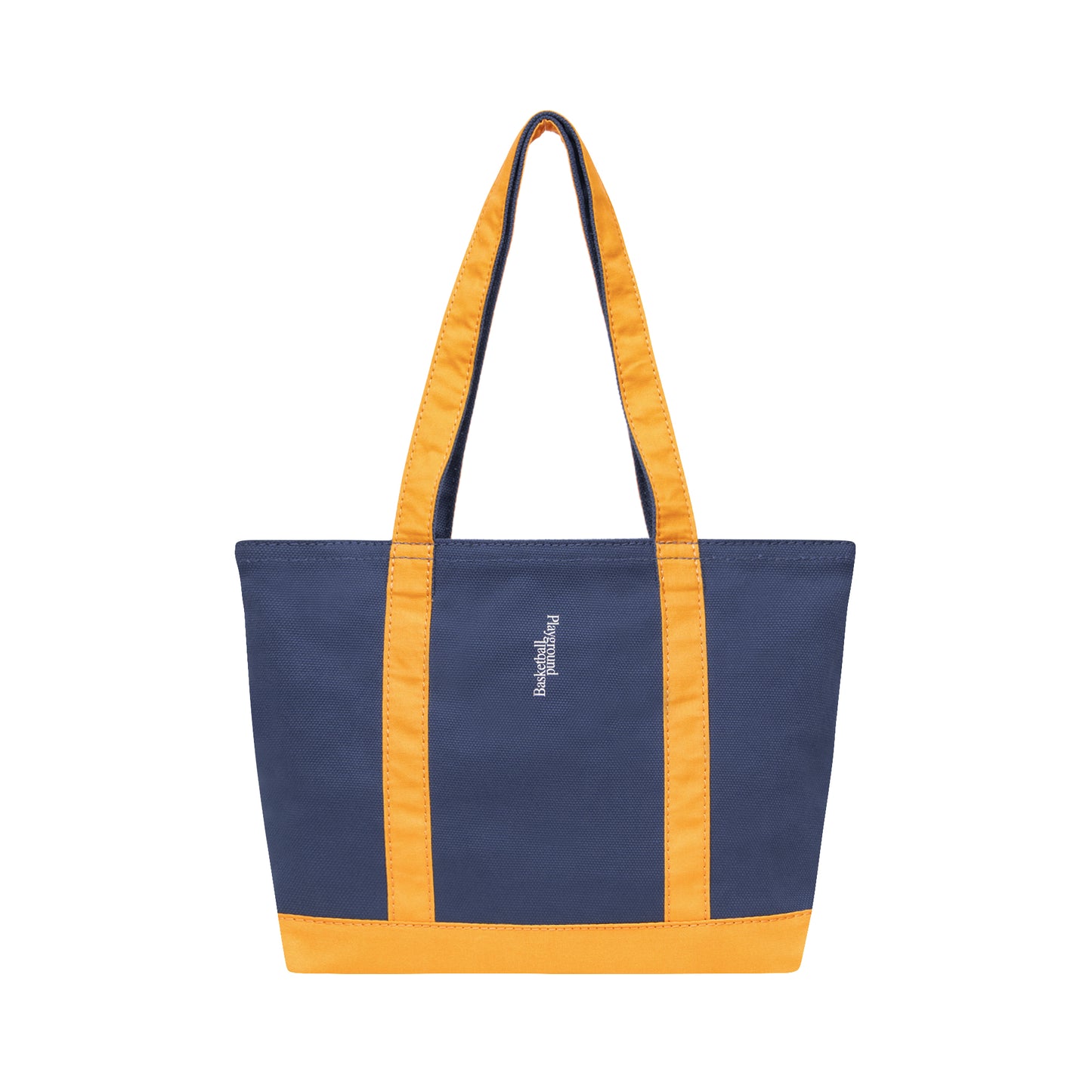 Playground Basketball Logo Canvas Tote Bag M (navy/yellow)